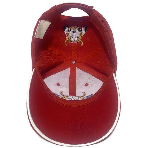 American Indian Native Pride Ball Cap Red Buffalo Skull Embroidered Adjustable - Picture 5 of 8